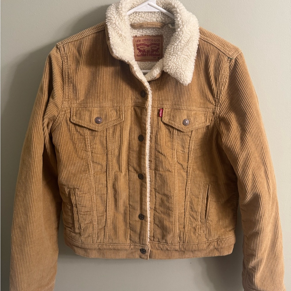 Levi's Beige Corduroy Jacket with Sherpa Lining